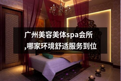 广州美容美体spa会所,哪家环境舒适服务到位