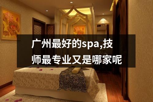 广州最好的spa,技师最专业又是哪家呢