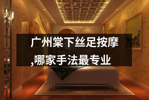 广州棠下丝足按摩,哪家手法最专业