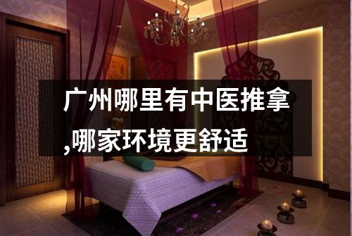 广州哪里有中医推拿,哪家环境更舒适