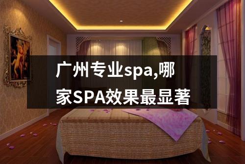 广州专业spa,哪家SPA效果最显著