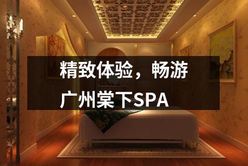 精致体验，畅游广州棠下SPA