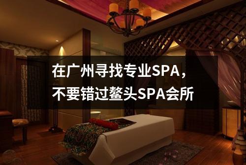 在广州寻找专业SPA，不要错过鳌头SPA会所