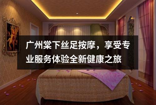 广州棠下丝足按摩，享受专业服务体验全新健康之旅