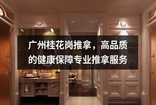 广州桂花岗推拿，高品质的健康保障专业推拿服务