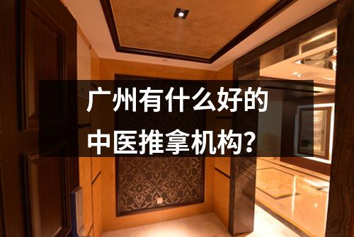广州有什么好的中医推拿机构？