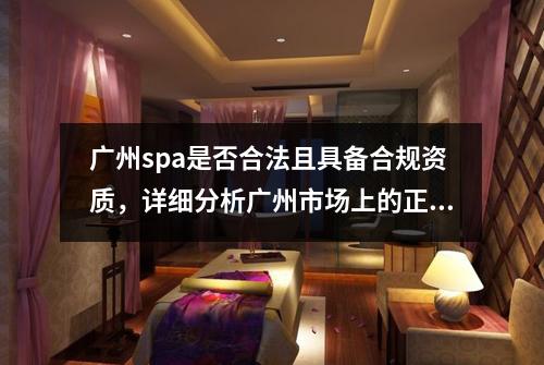 广州spa是否合法且具备合规资质，详细分析广州市场上的正规SPA机构