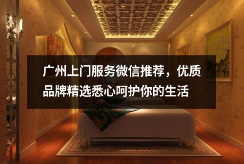 广州上门服务微信推荐，优质品牌精选悉心呵护你的生活