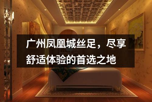 广州凤凰城丝足，尽享舒适体验的首选之地