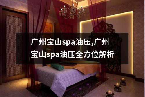 广州宝山spa油压,广州宝山spa油压全方位解析