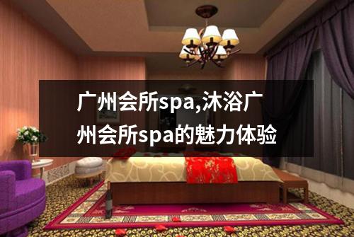 广州会所spa,沐浴广州会所spa的魅力体验