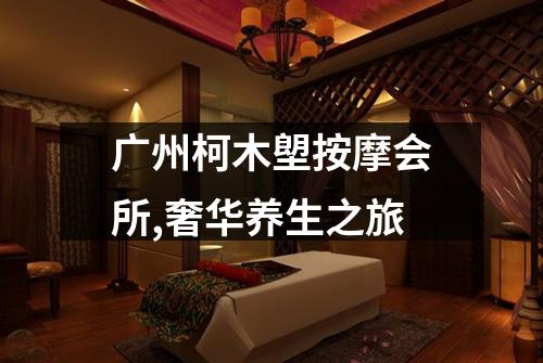 广州柯木塱按摩会所,奢华养生之旅