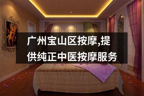 广州宝山区按摩,提供纯正中医按摩服务
