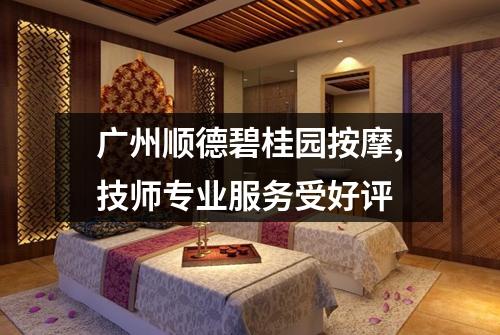 广州顺德碧桂园按摩,技师专业服务受好评