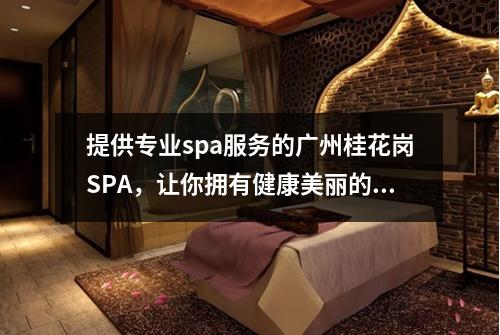 提供专业spa服务的广州桂花岗SPA，让你拥有健康美丽的体验