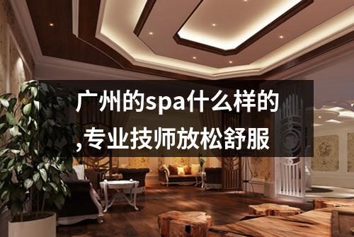 广州的spa什么样的,专业技师放松舒服