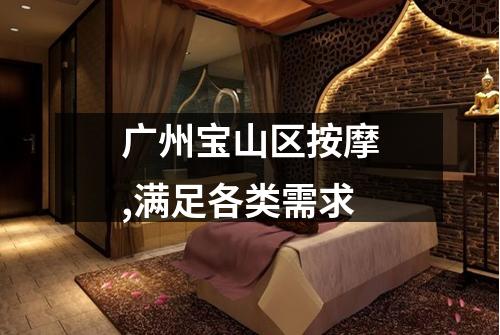 广州宝山区按摩,满足各类需求