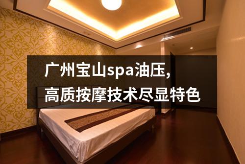 广州宝山spa油压,高质按摩技术尽显特色