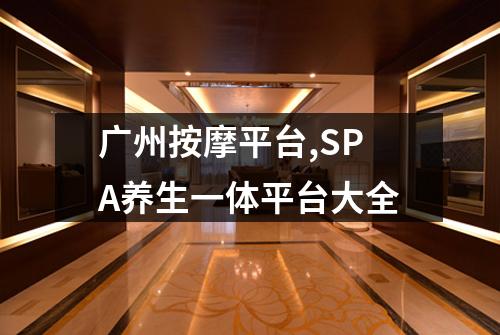 广州按摩平台,SPA养生一体平台大全