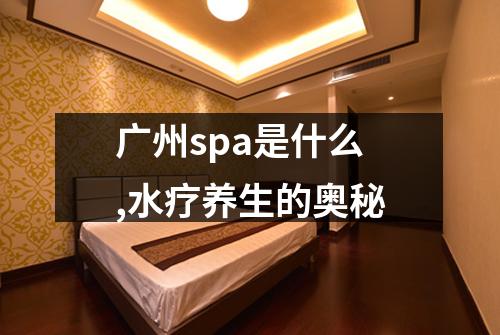 广州spa是什么,水疗养生的奥秘
