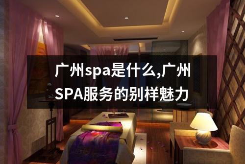 广州spa是什么,广州SPA服务的别样魅力