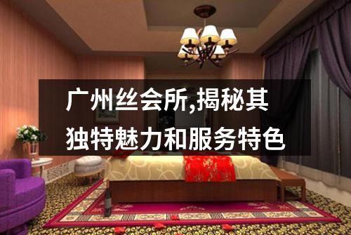 广州丝会所,揭秘其独特魅力和服务特色