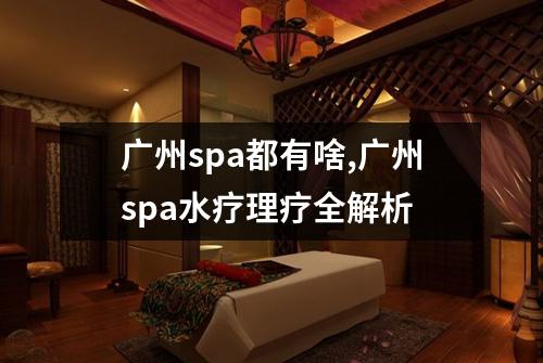 广州spa都有啥,广州spa水疗理疗全解析