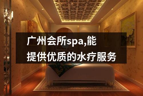 广州会所spa,能提供优质的水疗服务