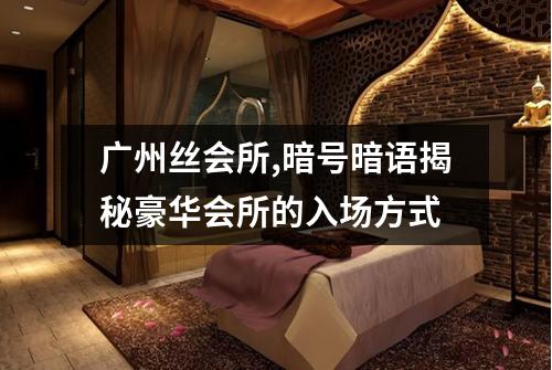 广州丝会所,暗号暗语揭秘豪华会所的入场方式