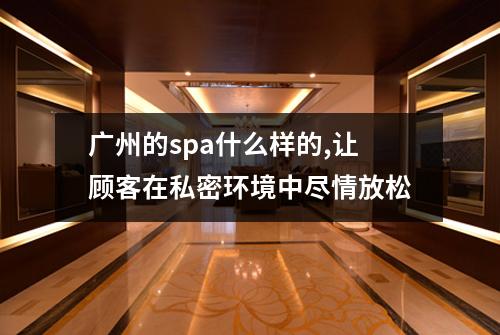 广州的spa什么样的,让顾客在私密环境中尽情放松