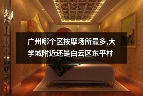 广州哪个区按摩场所最多,大学城附近还是白云区东平村
