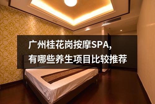 广州桂花岗按摩SPA,有哪些养生项目比较推荐