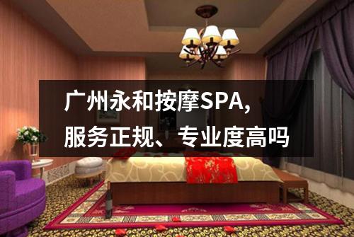 广州永和按摩SPA,服务正规、专业度高吗