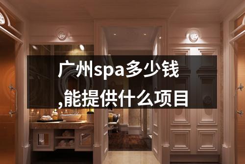 广州spa多少钱,能提供什么项目